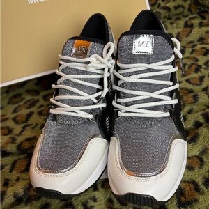 Michael Kors Liv Trainer Metallic & Black Shoes